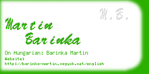 martin barinka business card